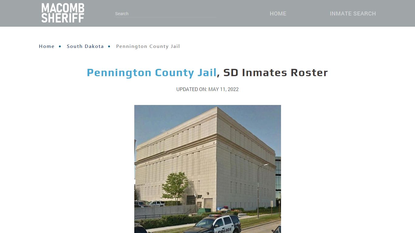 Pennington County Jail, SD Jail Roster, Name Search